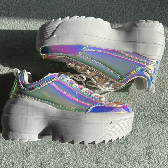🌷Dolls Kill x Berness Holographic Platform Sneakers - Picture 6 of 9